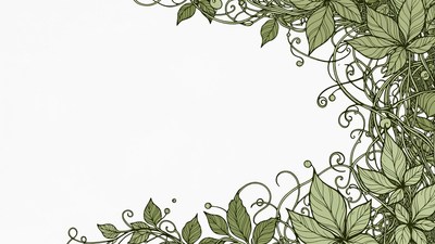 Green Leaf Vines Border Illustration