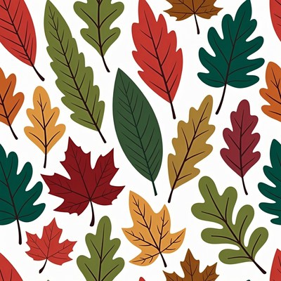 Colorful Autumn Leaves Seamless Pattern