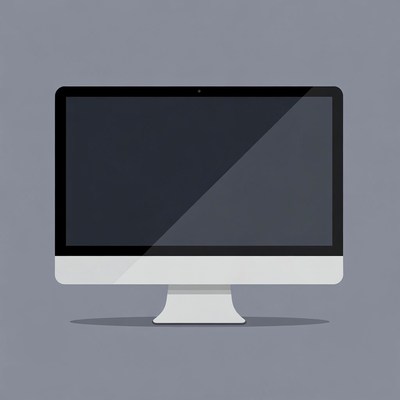 White iMac on Gray Background