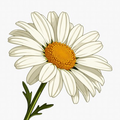 White Daisy Flower Illustration