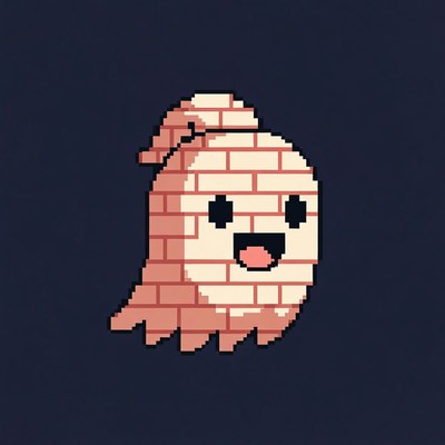 Pixel Art Brick Ghost