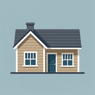 Simple beige house illustration