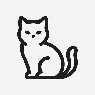 Black outline cat illustration