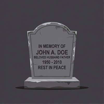 John A. Doe gravestone illustration