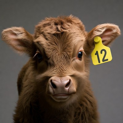 Calf with yellow ear tag 12