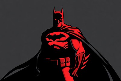 Red Batman silhouette illustration