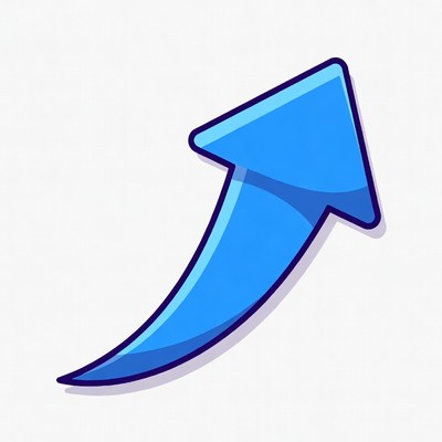 Blue upward arrow illustration