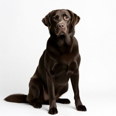 Chocolate Labrador Retriever sitting