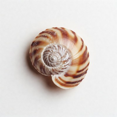 Spiral Seashell on White Background