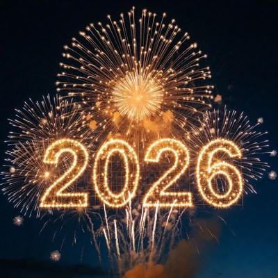 2026 Fireworks Happy New Year