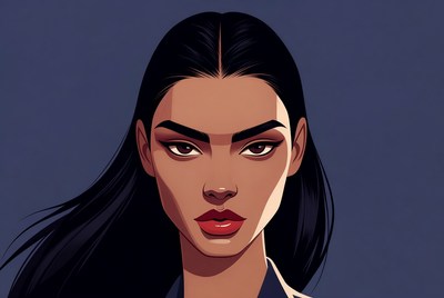 Beautiful Asian woman portrait illustration