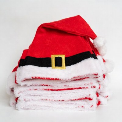Stack of Red Santa Hats