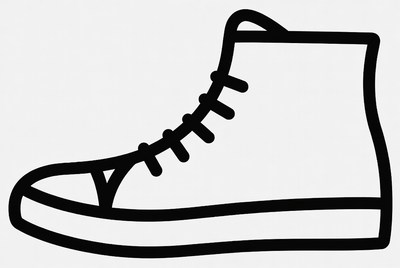 High-top sneaker line art
