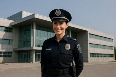 Female police officer in uniform