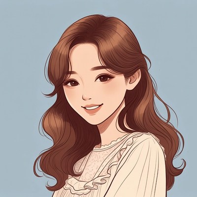 Anime girl with long brown hair