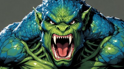 Roaring Lizard Monster Illustration