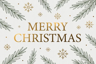 Merry Christmas Gold Text Illustration