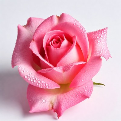 Pink Rose with Dew Drops