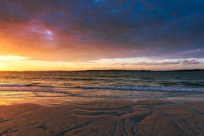 Ocean Beach Sunset with Dramatic Sky
