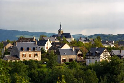 French village with church steeple