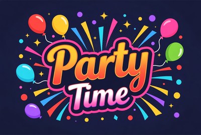 Party Time Balloons Illustration