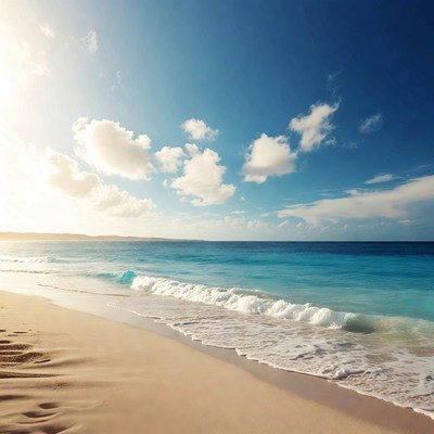 Tropical beach with turquoise ocean