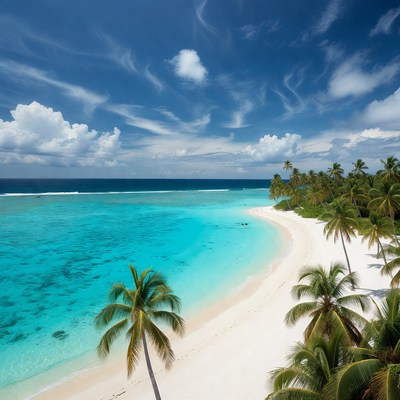Tropical Beach with Turquoise Ocean