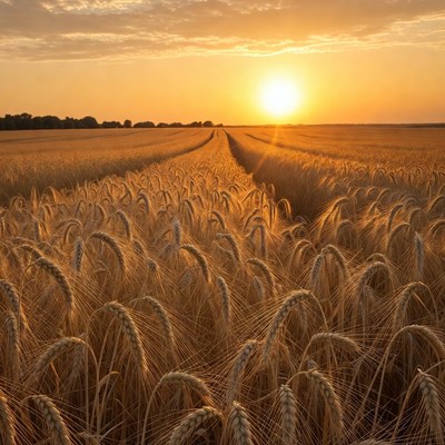 Golden Wheat Field at Sunset