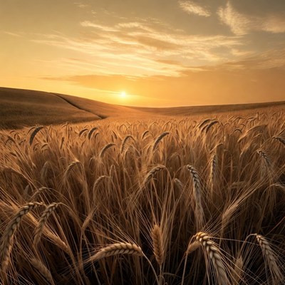 Golden Wheat Field at Sunset