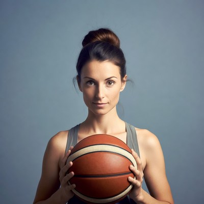 Woman holding basketball