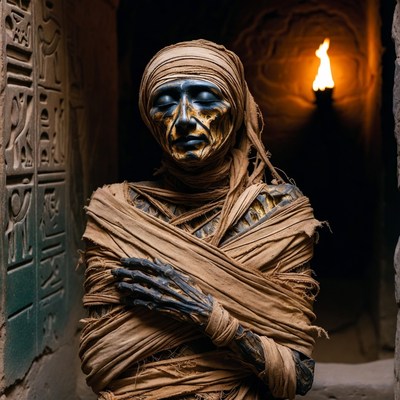 Ancient Egyptian Mummy in Tomb