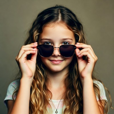 Girl holding sunglasses