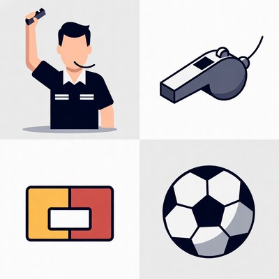 Soccer Referee with Whistle and Ball