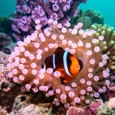 Clownfish in anemone