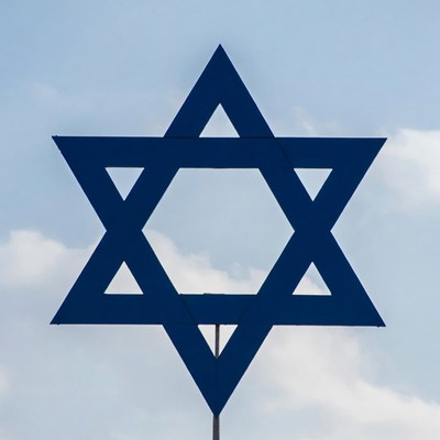 Blue Star of David on pole