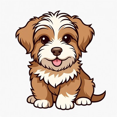 Cute Shih Tzu Puppy Illustration