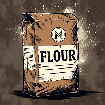 Open Flour Bag Illustration