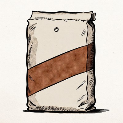 Brown rice bag illustration