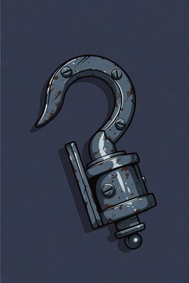 Rusty metal hook illustration