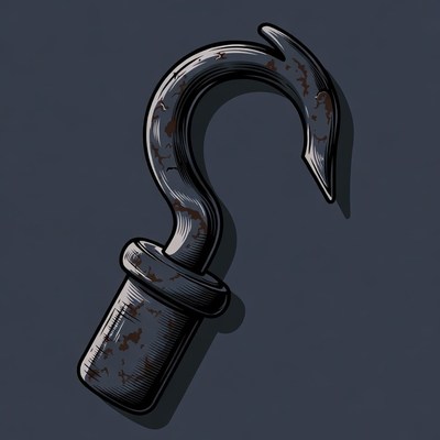 Rusty anchor hook illustration