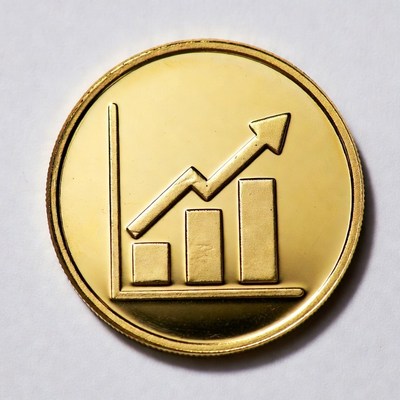 Gold Coin with Rising Bar Graph