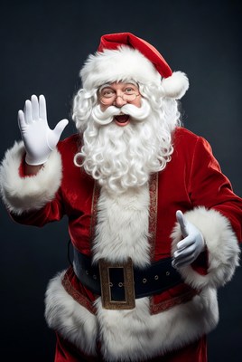 Santa Claus waving happily