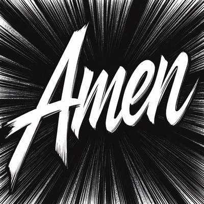 Explosive Amen Text Illustration