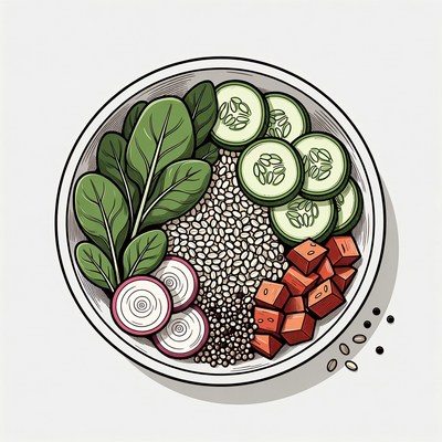 Vibrant Quinoa Salad Bowl Illustration