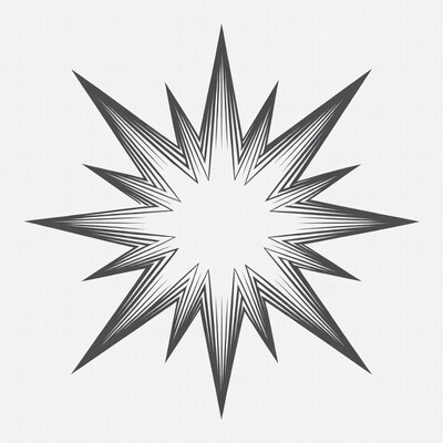 Gray Starburst Illustration Isolated Background