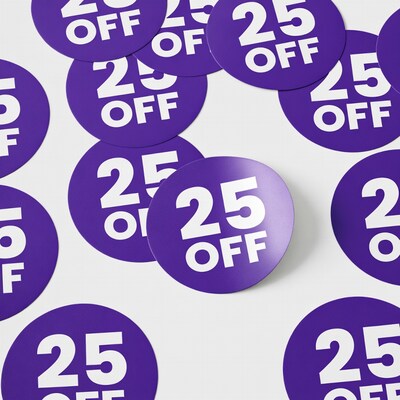 Purple 25% Off Stickers