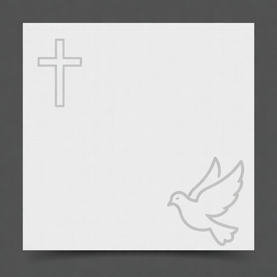 Cross and Dove Outline Illustration