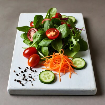 Fresh salad with tomatoes and carrots