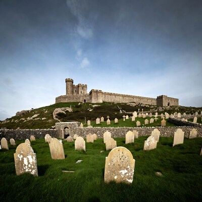 Castle atop graveyard hill