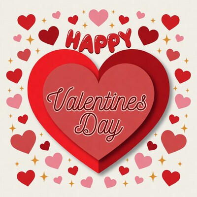 Happy Valentines Day Heart Card